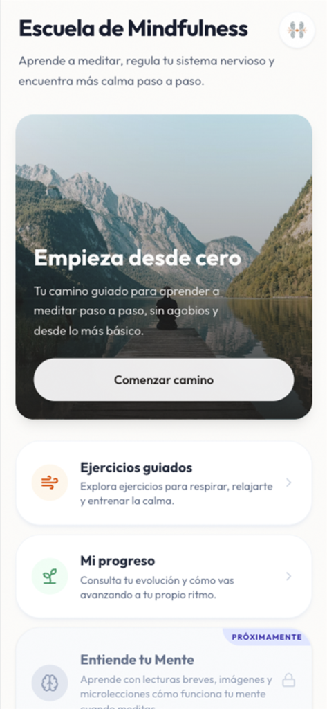 Escuela de Mindfulness dentro de la app Hapiens